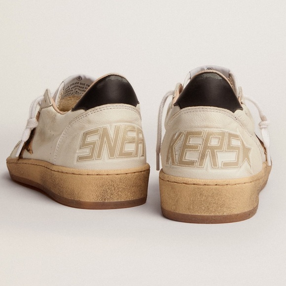 Golden Goose Ballstar Sneakers w/ Leopard-Print Star and Black Leather Heel Tab - Picture 4 of 10